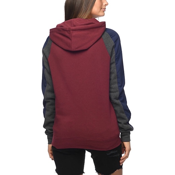 sophia burgundy , blue & charcoal sweater - Picture 2 of 3